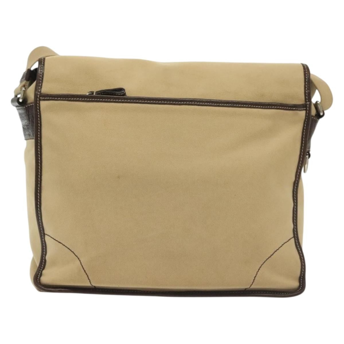 Prada Vintage Shoulder Bag Canvas Beige Canvas Shoulder Bag Bag (Pre-Owned)