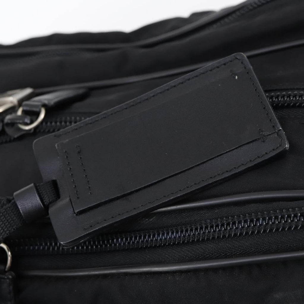 Prada Porta Computer Briefcase Tessuto And Saffiano Leather Black Nylon Briefcase Bag (Pre-Owned)