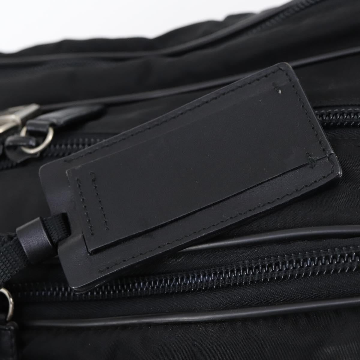 Prada Porta Computer Briefcase Tessuto And Saffiano Leather Black Nylon Briefcase Bag (Pre-Owned)