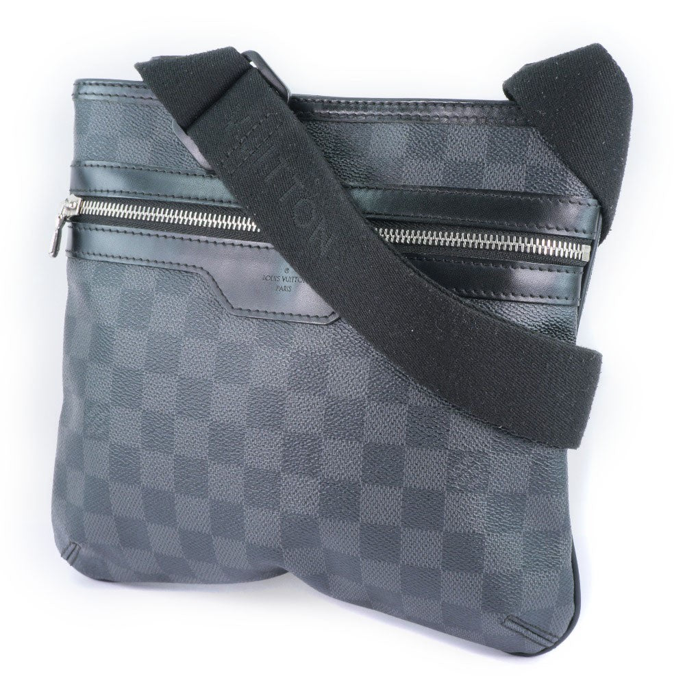 Louis Vuitton Thomas Handbag Damier Graphite Black Canvas Shoulder Bag Bag (Pre-Owned)