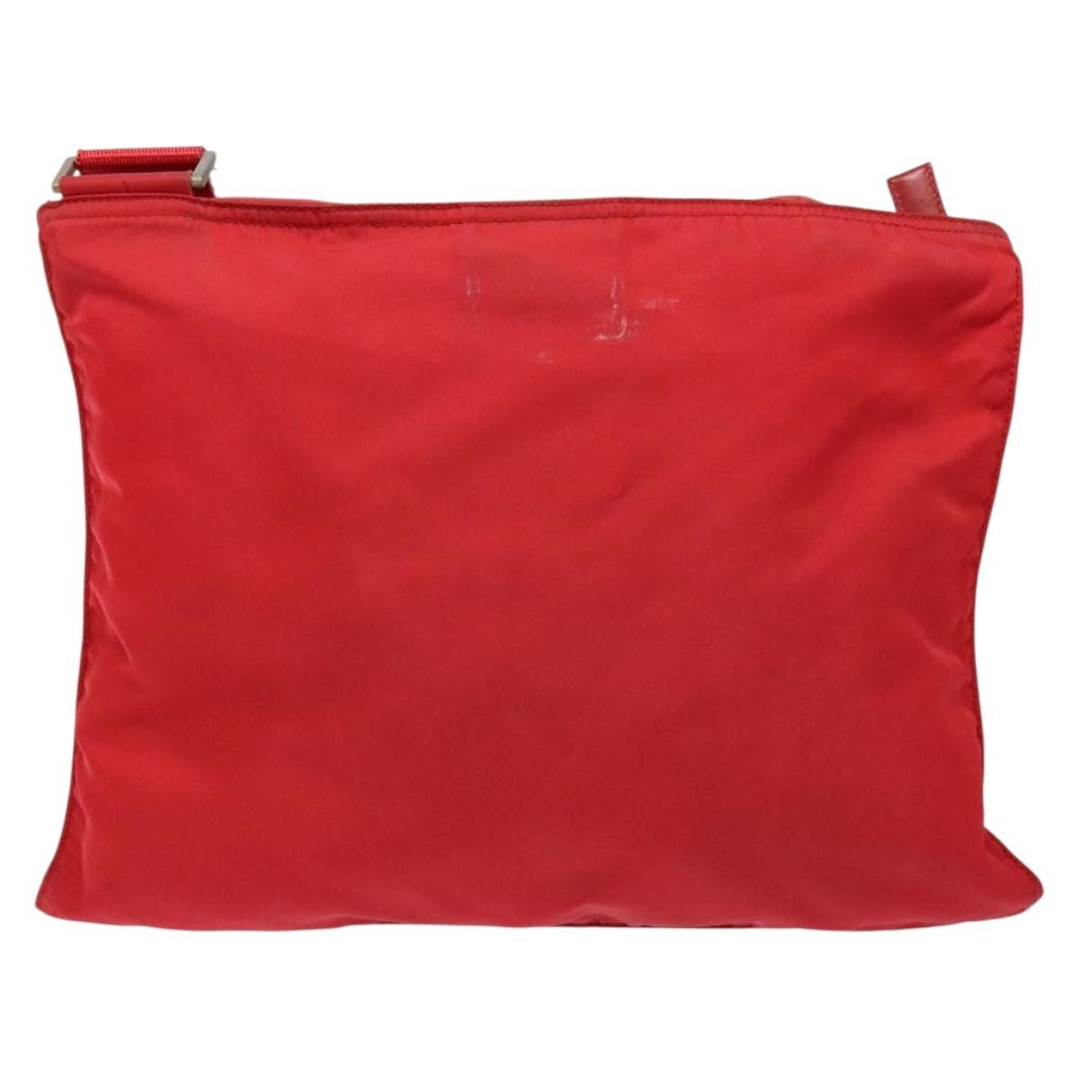 Prada Flat Messenger Bag Tessuto Red Nylon Bag (Pre-Owned)