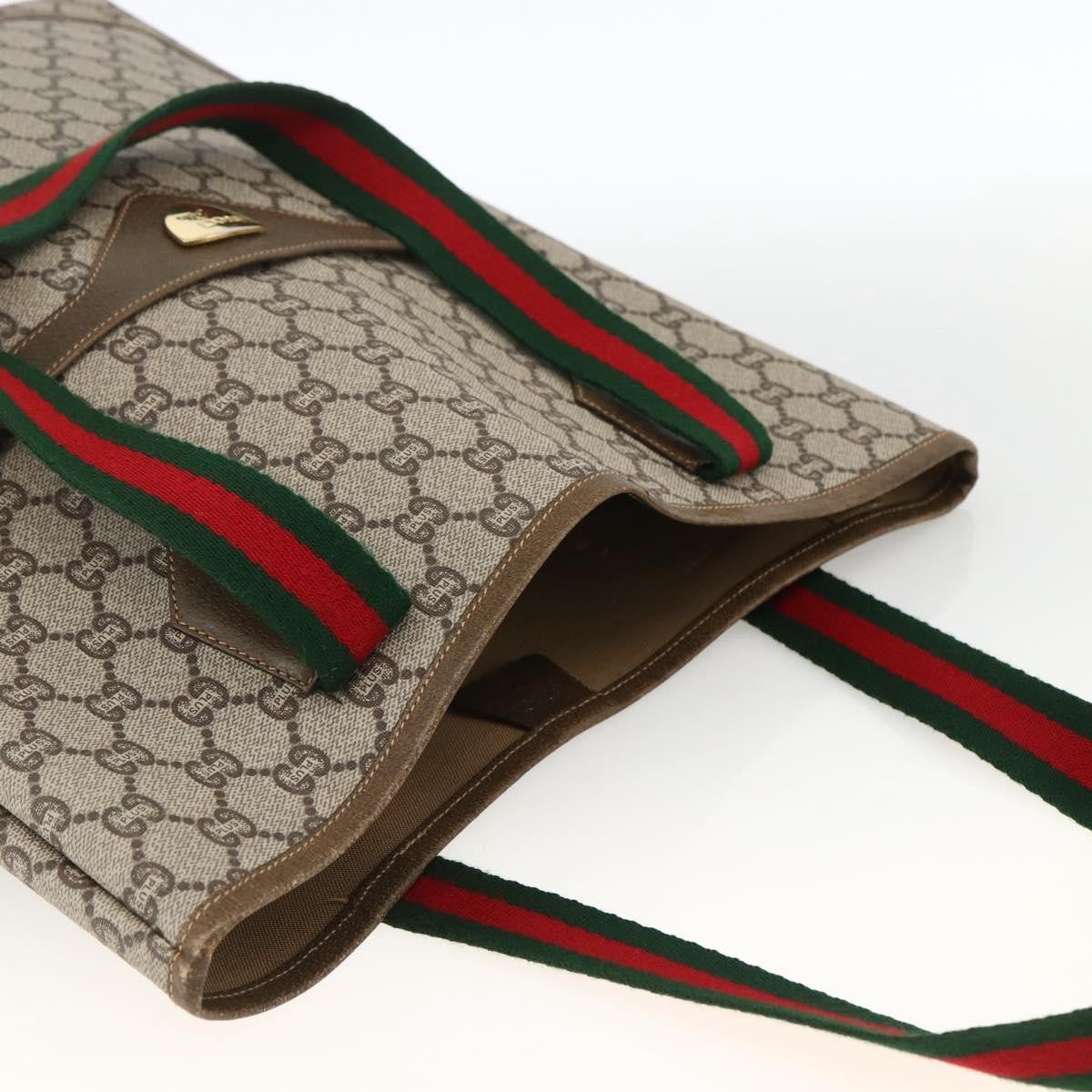 Gucci Ophidia Front Pocket Shopper Tote Gg Coated Canvas Beige Canvas Tote Bag Bag (Pre-Owned)