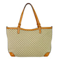 Gucci Craft Tote Diamante Canvas With Leather Beige Canvas Tote Bag Bag (Pre-Owned)