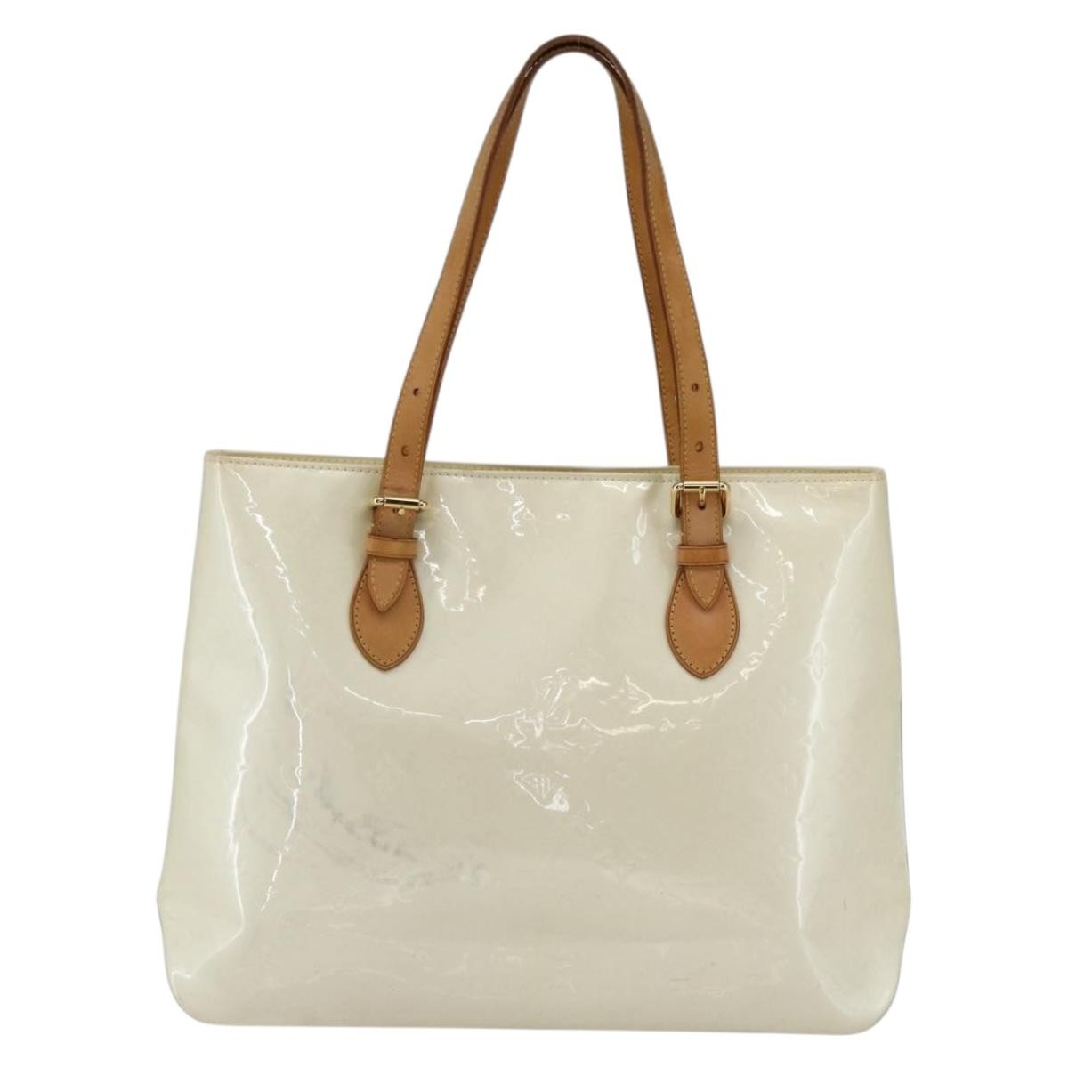Louis Vuitton Brentwood Handbag Monogram Vernis Beige Patent_Leather Tote Bag Bag (Pre-Owned)