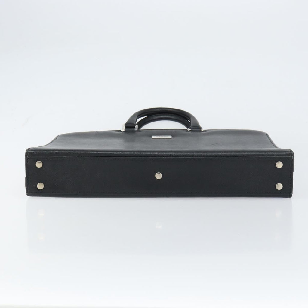 Burberry Vintage Briefcase Leather Black Leather Briefcase Bag (Pre-Owned)