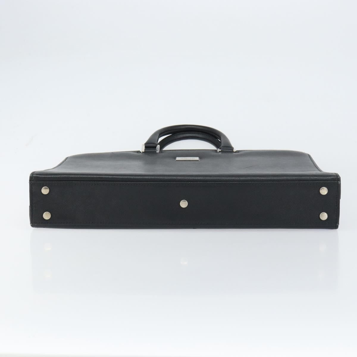 Burberry Vintage Briefcase Leather Black Leather Briefcase Bag (Pre-Owned)