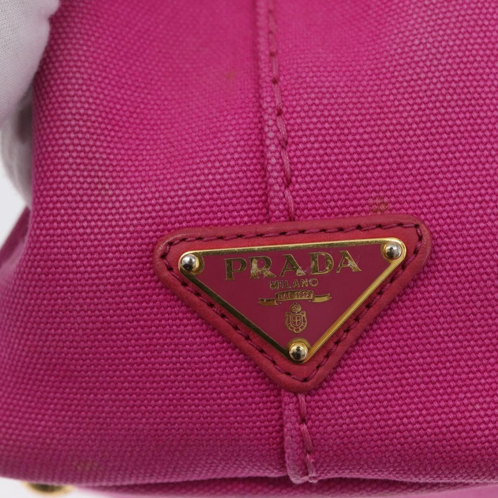 Prada Canapa Tote Canvas Pink Canvas Tote Bag Bag (Pre-Owned)