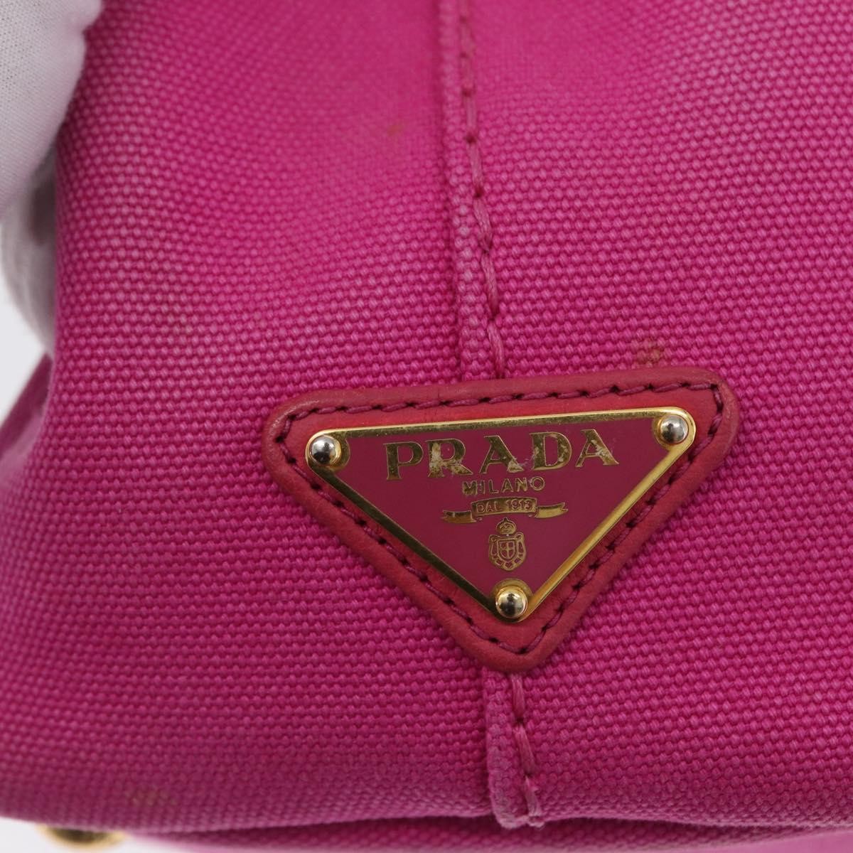 Prada Canapa Tote Canvas Pink Canvas Tote Bag Bag (Pre-Owned)