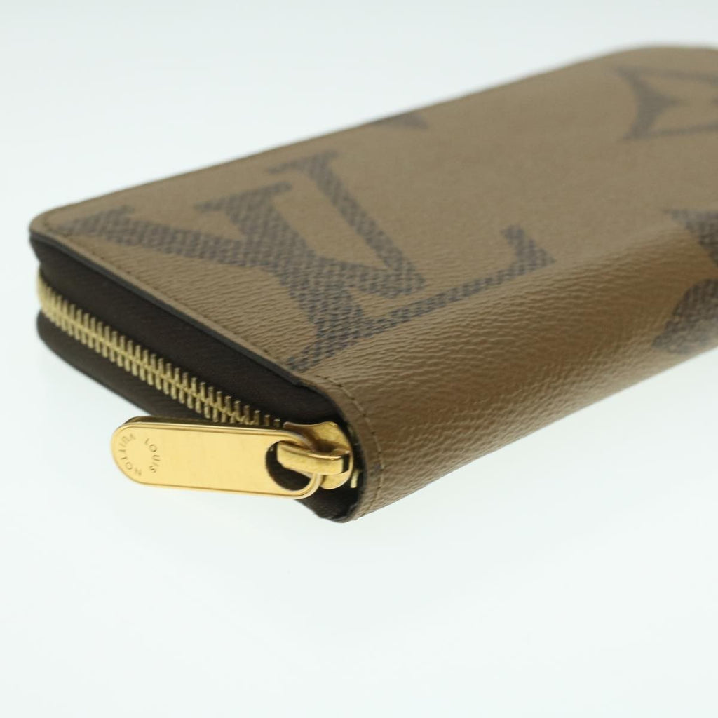 Louis Vuitton Zippy Wallet Nm Monogram Giant Reverse Brown Canvas Wallets Accessory (Pre-Owned)