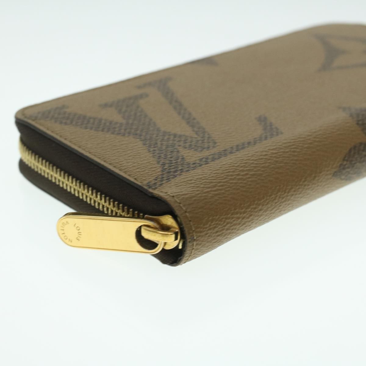 Louis Vuitton Zippy Wallet Nm Monogram Giant Reverse Brown Canvas Wallets Accessory (Pre-Owned)