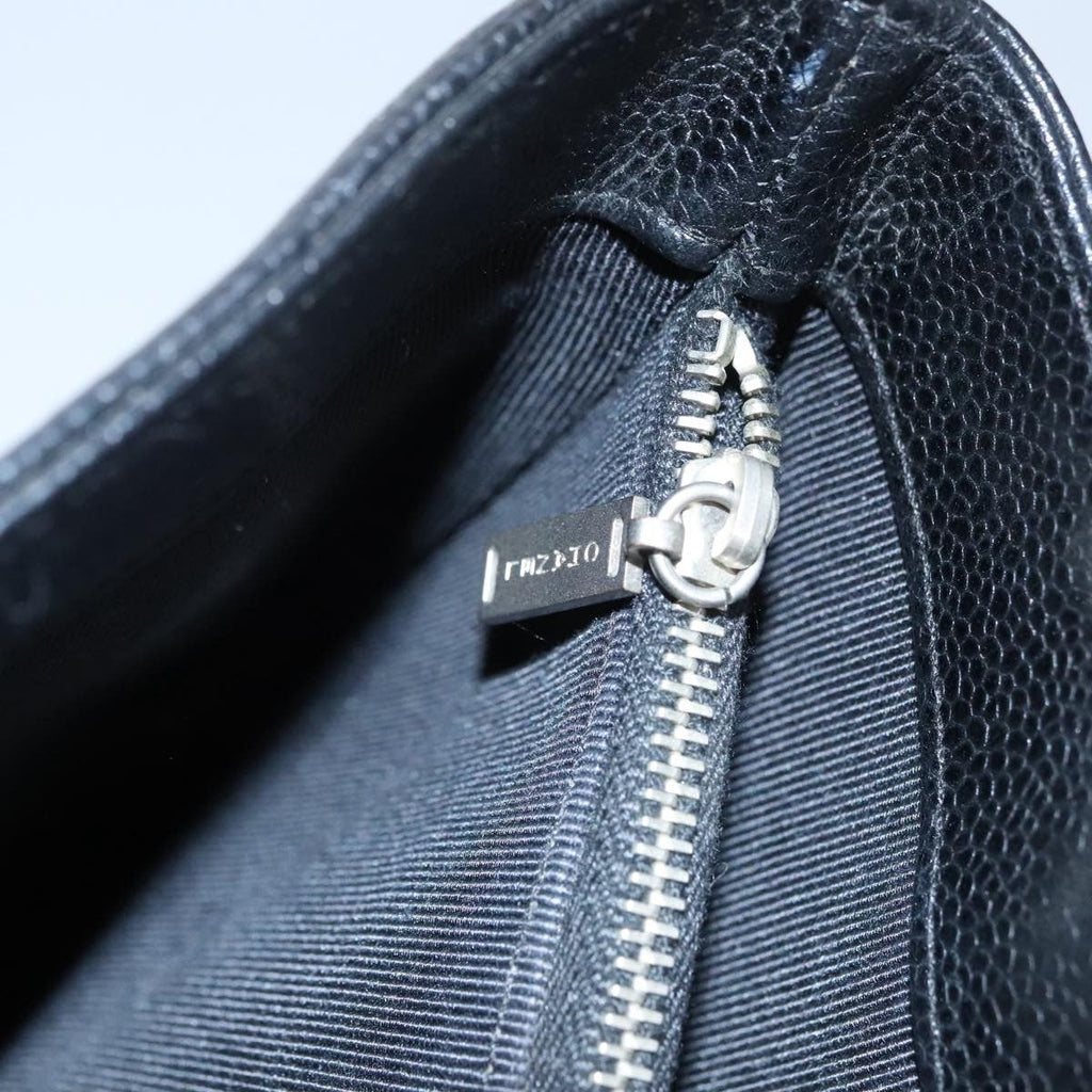 Chanel Vintage Tote Leather Black Leather Tote Bag Bag (Pre-Owned)