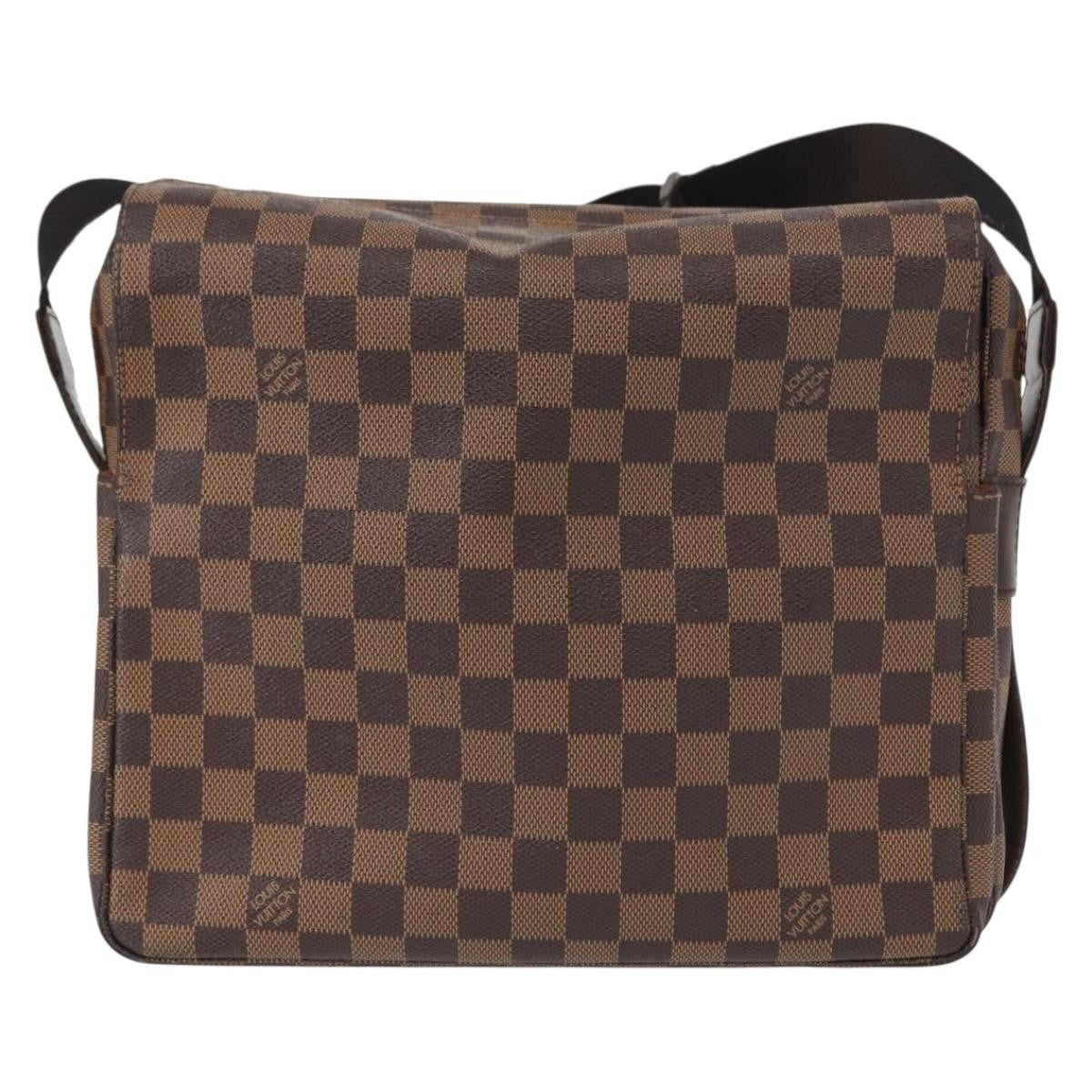 Louis Vuitton Naviglio Handbag Damier Brown Canvas Shoulder Bag Bag (Pre-Owned)