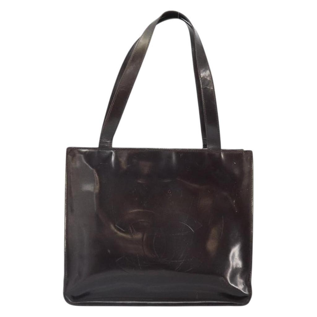 Chanel Vintage Tote Patent Leather Brown Patent_Leather Tote Bag Bag (Pre-Owned)