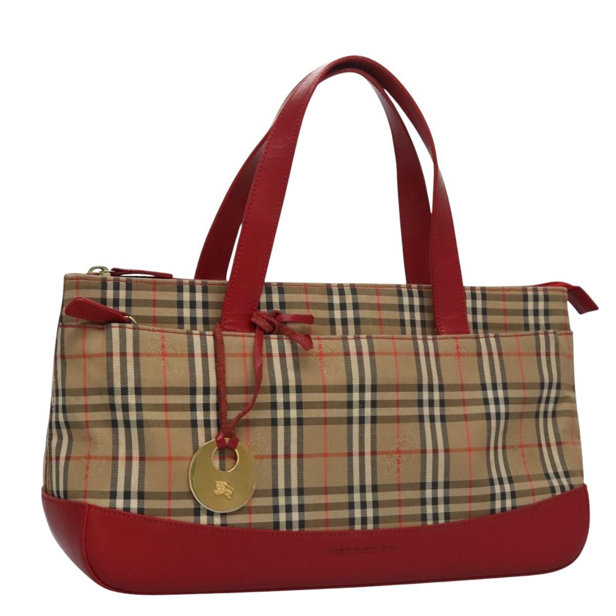 Burberry Nova Check Handbag Nova Check Canvas And Leather Beige Canvas Handbag (Pre-Owned)