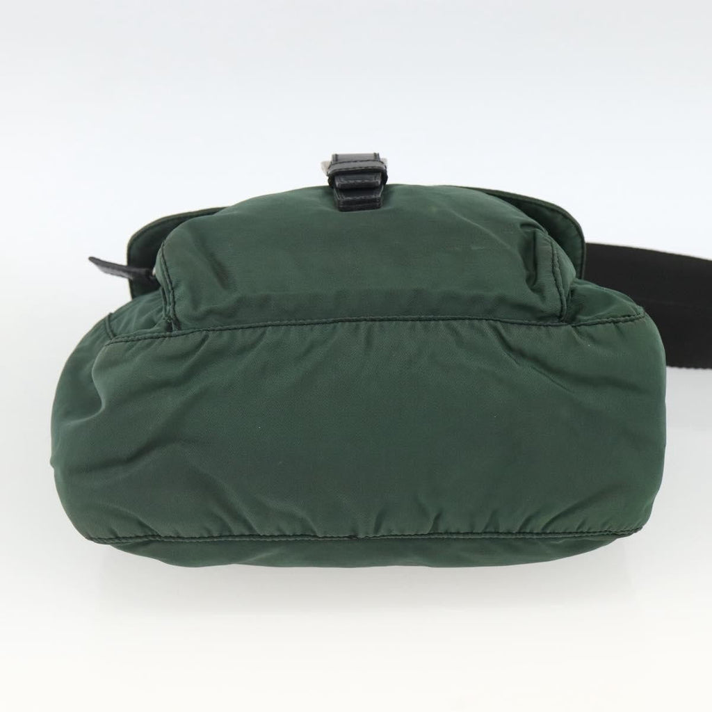 Prada Buckle Messenger Bag Tessuto Green Nylon Shoulder Bag Bag (Pre-Owned)