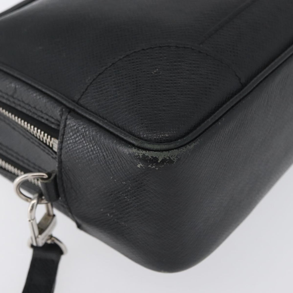 Louis Vuitton Pavel Handbag Taiga Leather Black Leather Clutche & Pouche Bag (Pre-Owned)