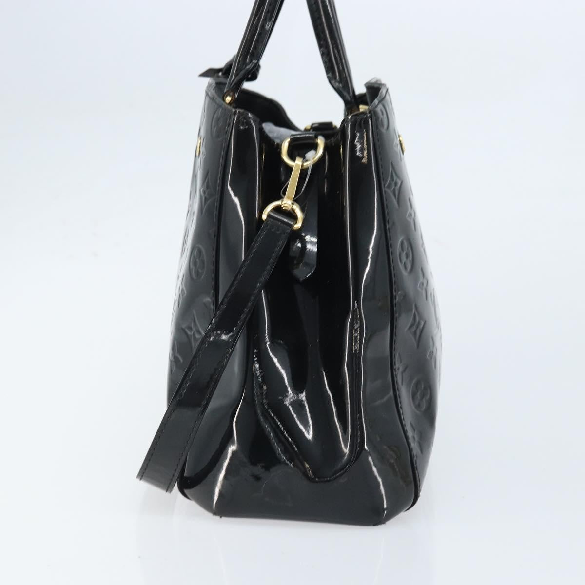 Louis Vuitton Montaigne Handbag Monogram Vernis Black Patent_Leather Handbag (Pre-Owned)