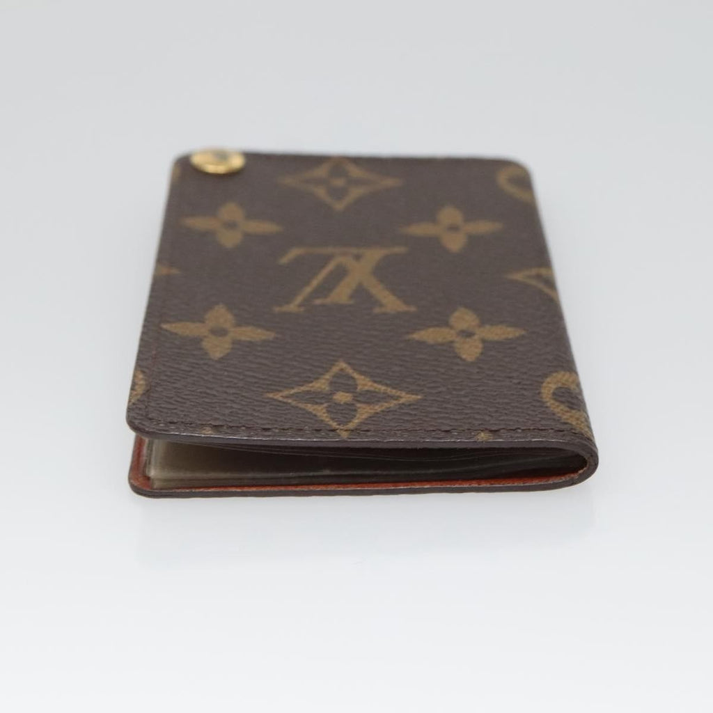 Louis Vuitton Porte Cartes Pression Card Case Monogram Canvas Brown Canvas Card Holders Accessory (Pre-Owned)