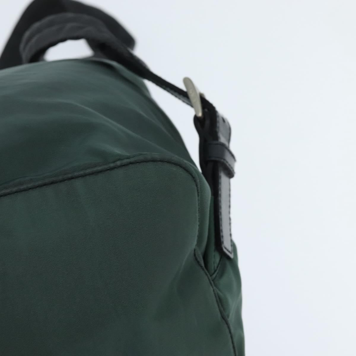Prada Vela Double Front Pocket Backpack Tessuto With Saffiano Leather Khaki Nylon Backpack Bag (Pre-Owned)