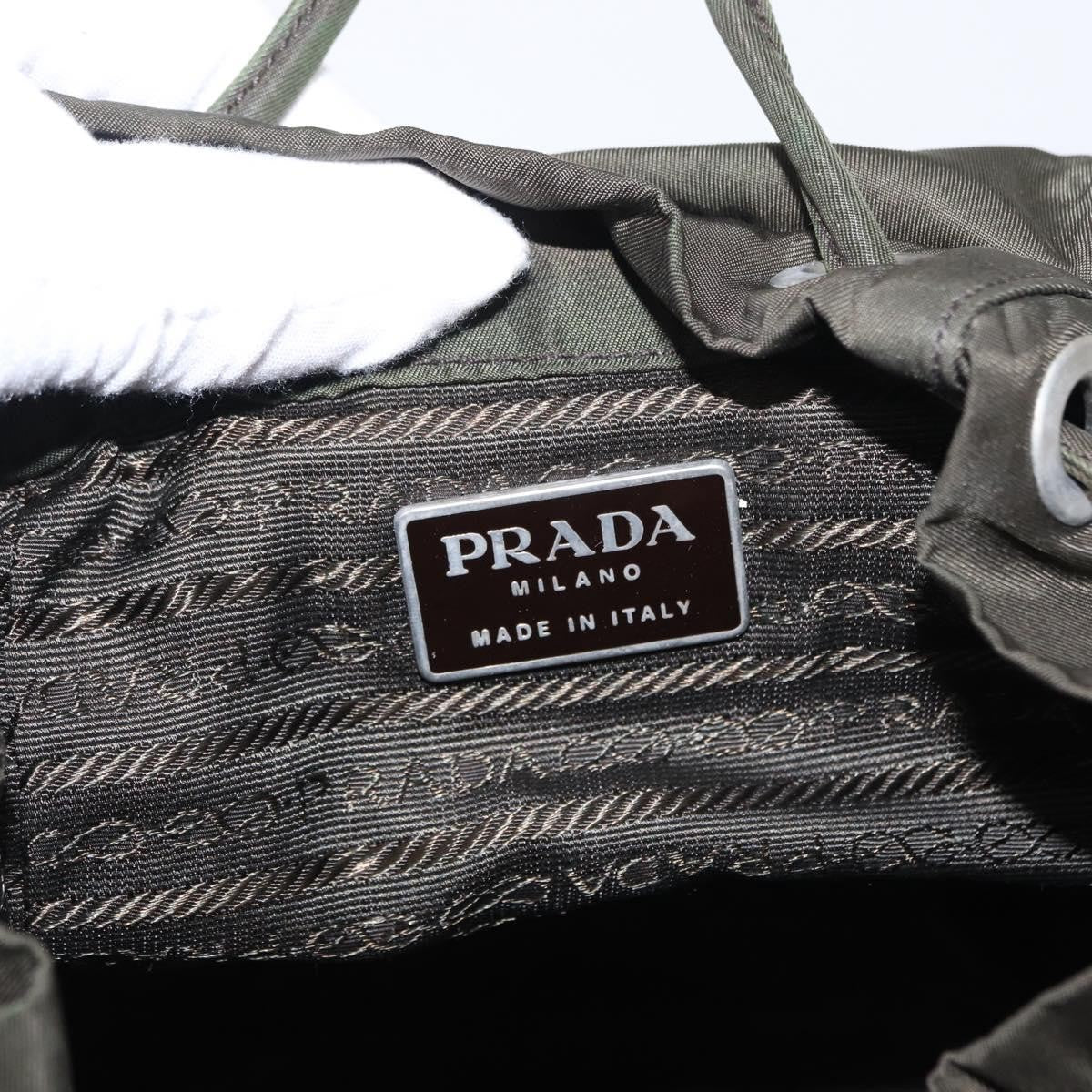 Prada Front Pocket Backpack Tessuto Khaki Nylon Backpack Bag (Pre-Owned)
