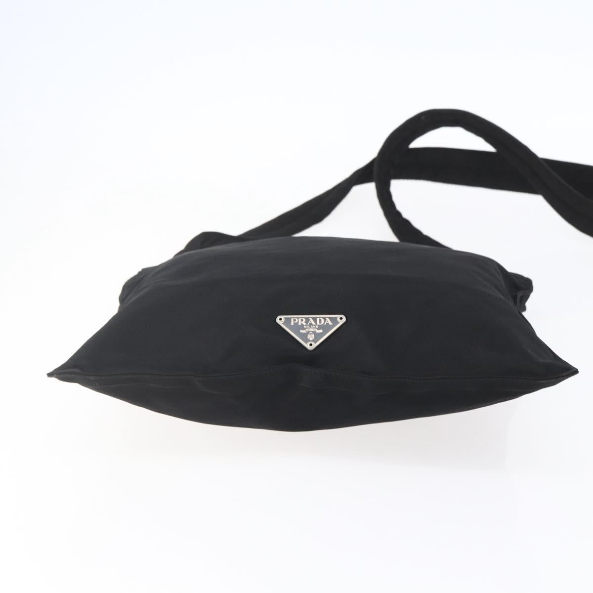Prada Flat Messenger Bag Tessuto Black Nylon Shoulder Bag Bag (Pre-Owned)