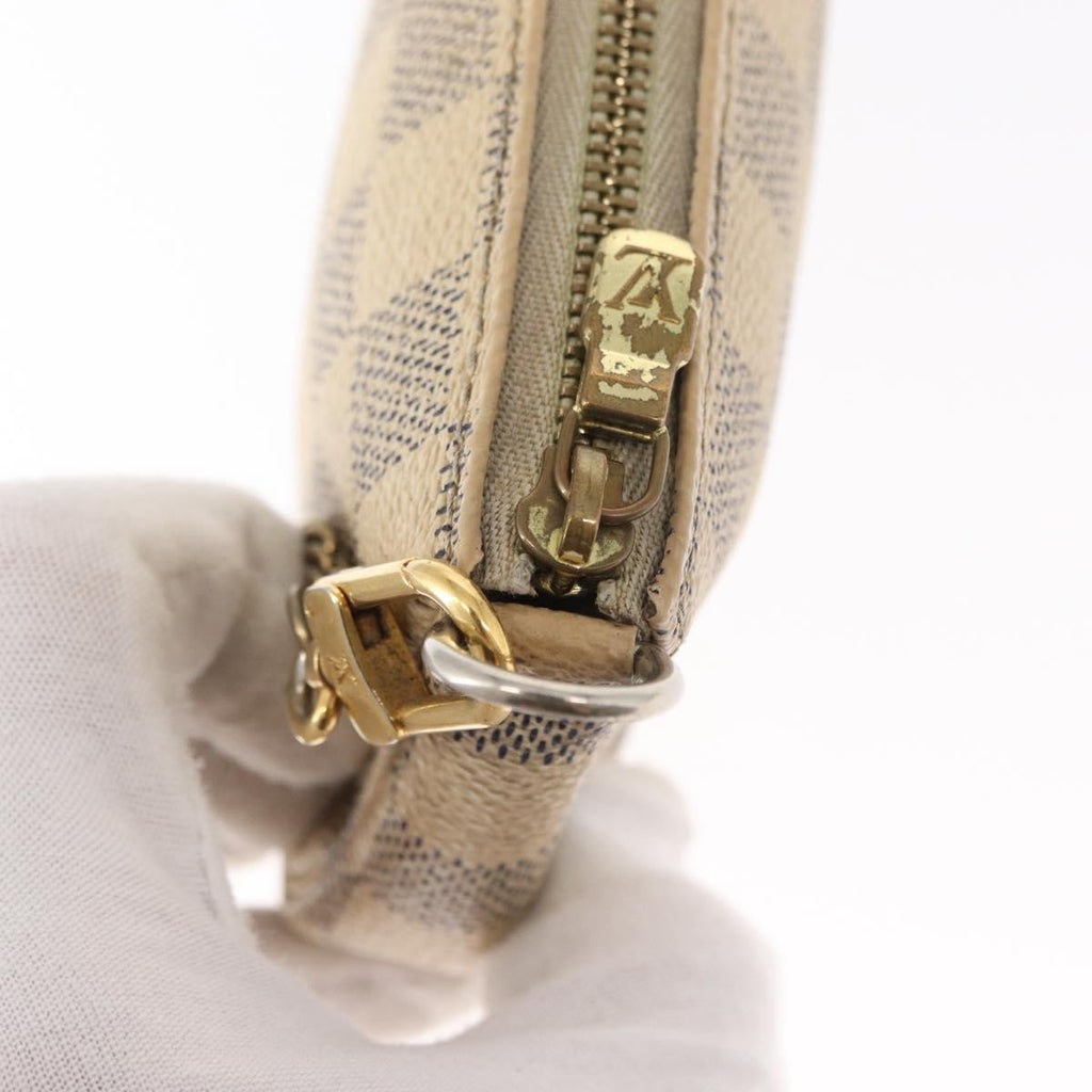 Louis Vuitton Mini Pochette Accessoires Damier Canvas White Canvas Clutche & Pouche Bag (Pre-Owned)