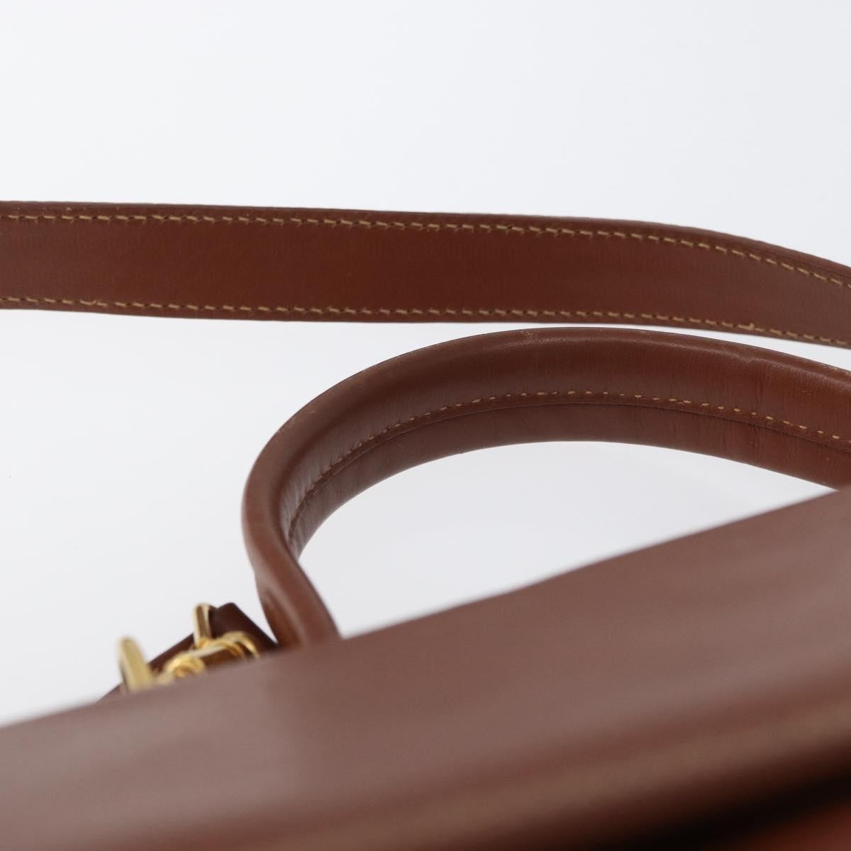 Gucci Vintage Handbag Leather Brown Leather Handbag (Pre-Owned)