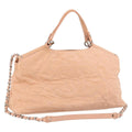 Chanel Cc Sea Hit Tote Quilted Iridescent Calfskin Pink Leather Shoulder Bag Bag (Pre-Owned)