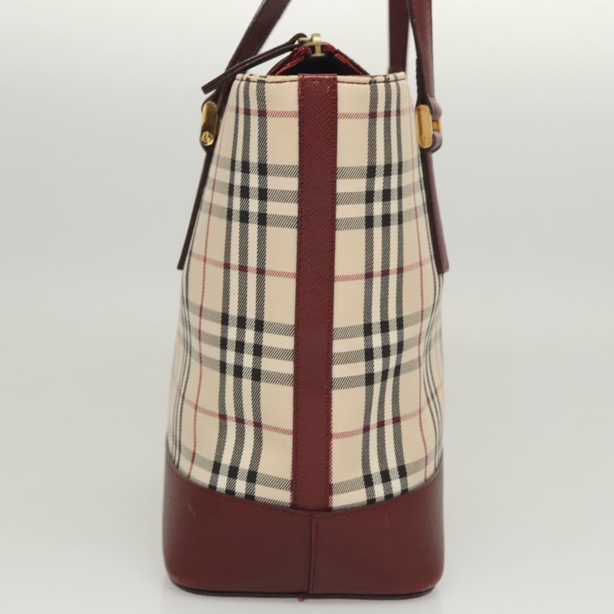 Burberry Nova Check Handbag Nova Check Canvas And Leather Beige Canvas Handbag (Pre-Owned)