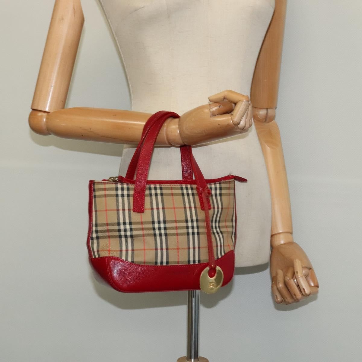 Burberry Nova Check Handbag Nova Check Canvas And Leather Beige Canvas Handbag (Pre-Owned)