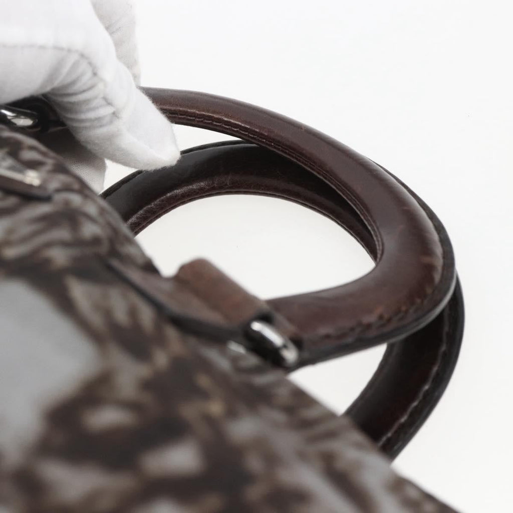 Prada Convertible Tote Printed Tessuto Brown Nylon Tote Bag Bag (Pre-Owned)