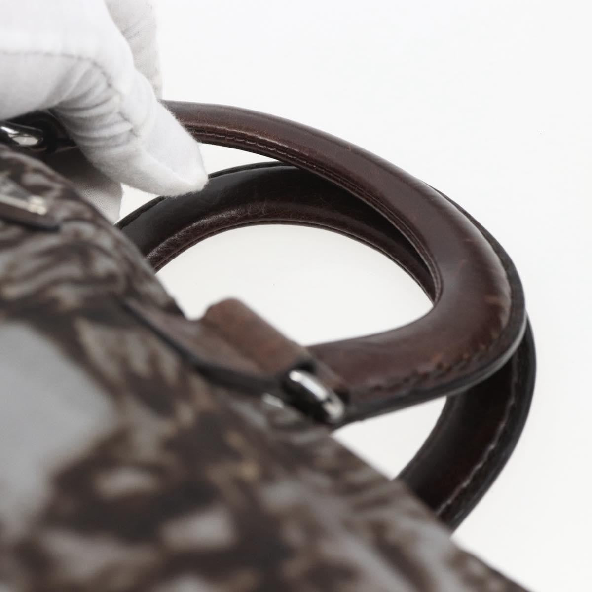 Prada Convertible Tote Printed Tessuto Brown Nylon Tote Bag Bag (Pre-Owned)