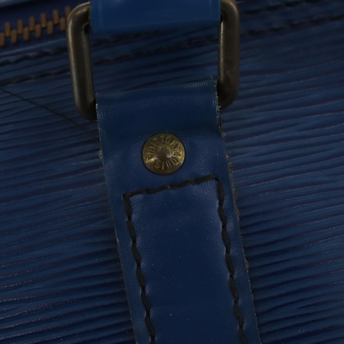 Louis Vuitton Keepall Bag Epi Leather Blue Leather Travel Bag Bag (Pre-Owned)