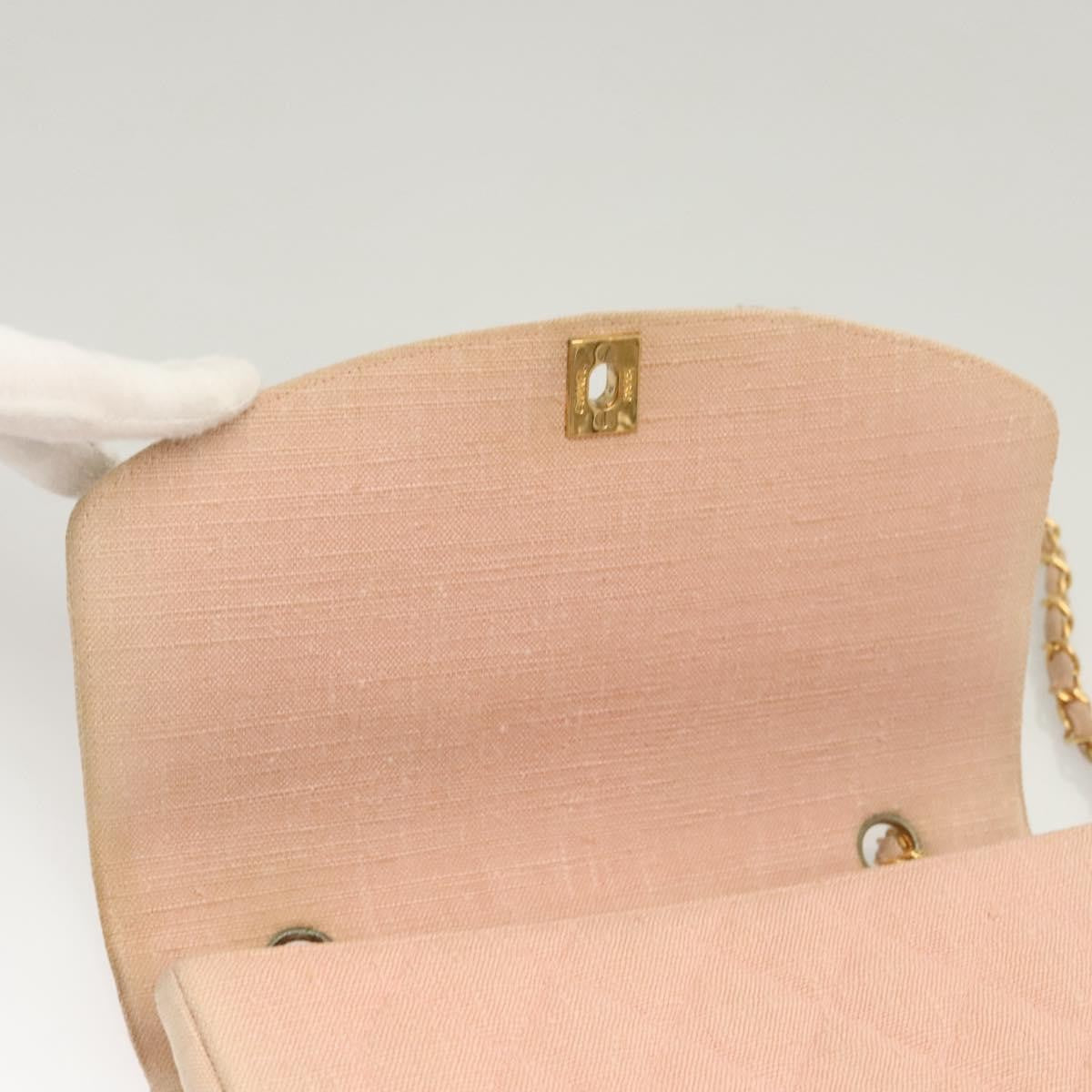 Chanel Vintage Diana Flap Bag Quilted Canvas Pink Canvas Shoulder Bag Bag (Pre-Owned)
