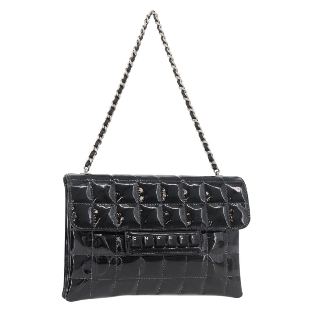 Chanel Keyboard Flap Bag Quilted Patent Black Patent_Leather Shoulder Bag Bag (Pre-Owned)