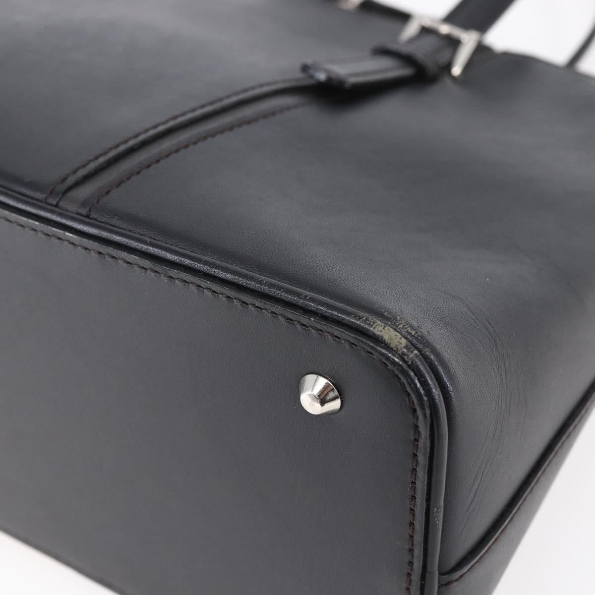Burberry Vintage Handbag Leather Black Leather Handbag (Pre-Owned)