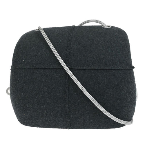 Chanel Millennium Shoulder Bag Felt Gray Canvas Shoulder Bag Bag (Pre-Owned)