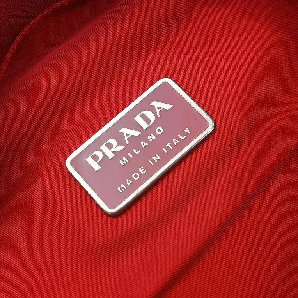 Prada Double Buckle Backpack Tessuto Red Nylon Backpack Bag (Pre-Owned)