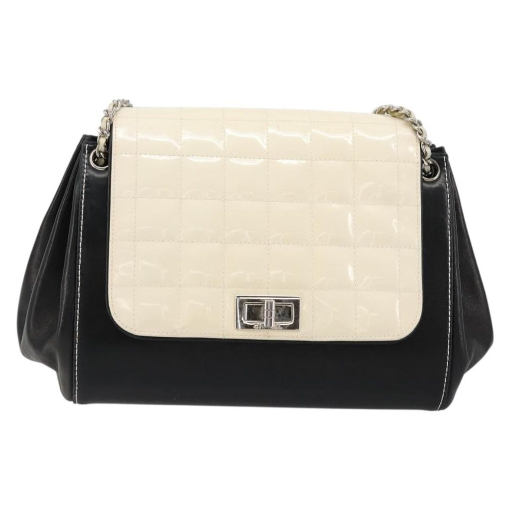 Chanel Chocolate Bar Accordion Reissue Flap Bag Quilted Lambskin Black Leather Handbag (Pre-Owned)