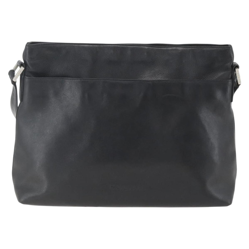 Chanel Vintage Shoulder Bag Leather Black Leather Shoulder Bag Bag (Pre-Owned)