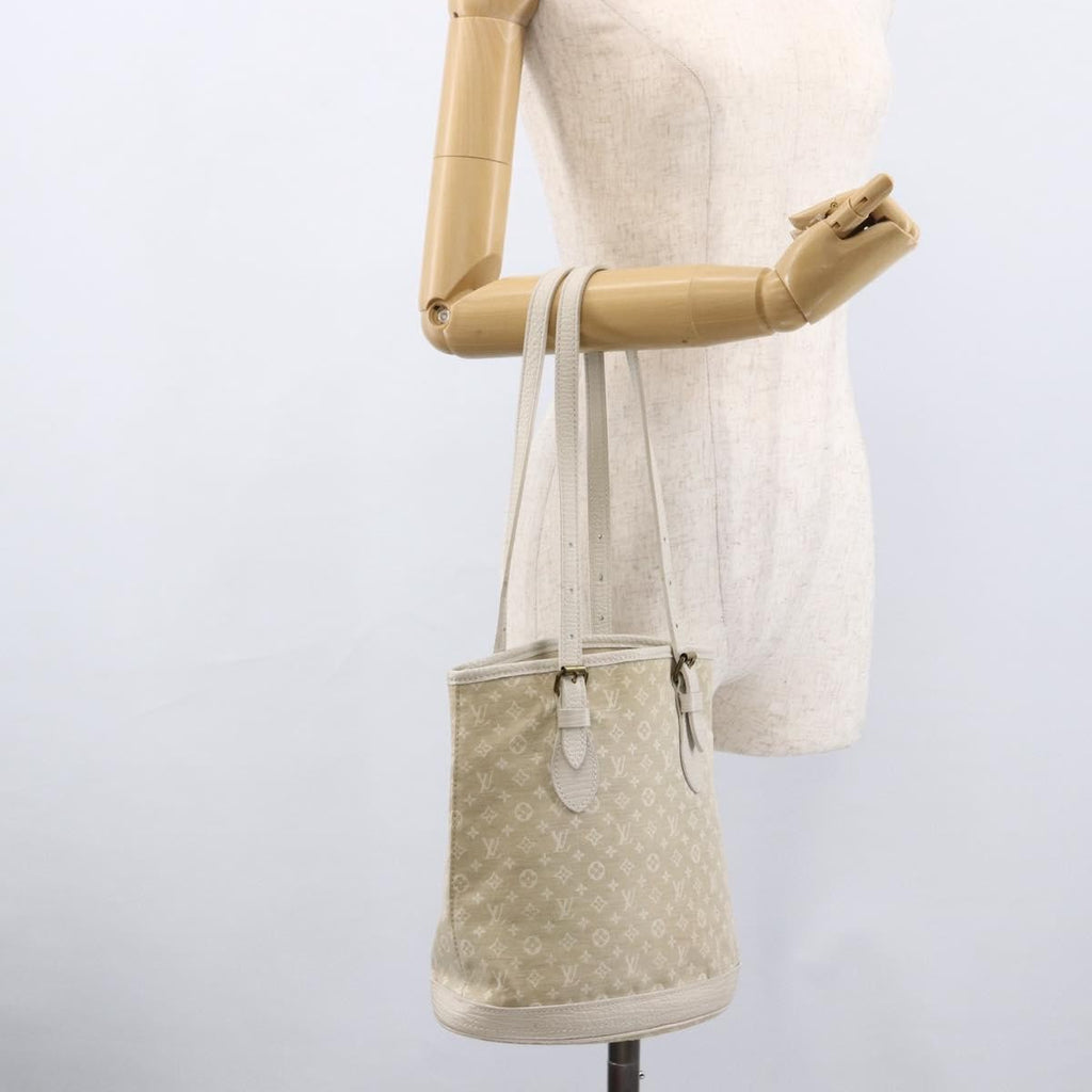 Louis Vuitton Petit Bucket Bag Mini Lin Beige Canvas Shoulder Bag Bag (Pre-Owned)