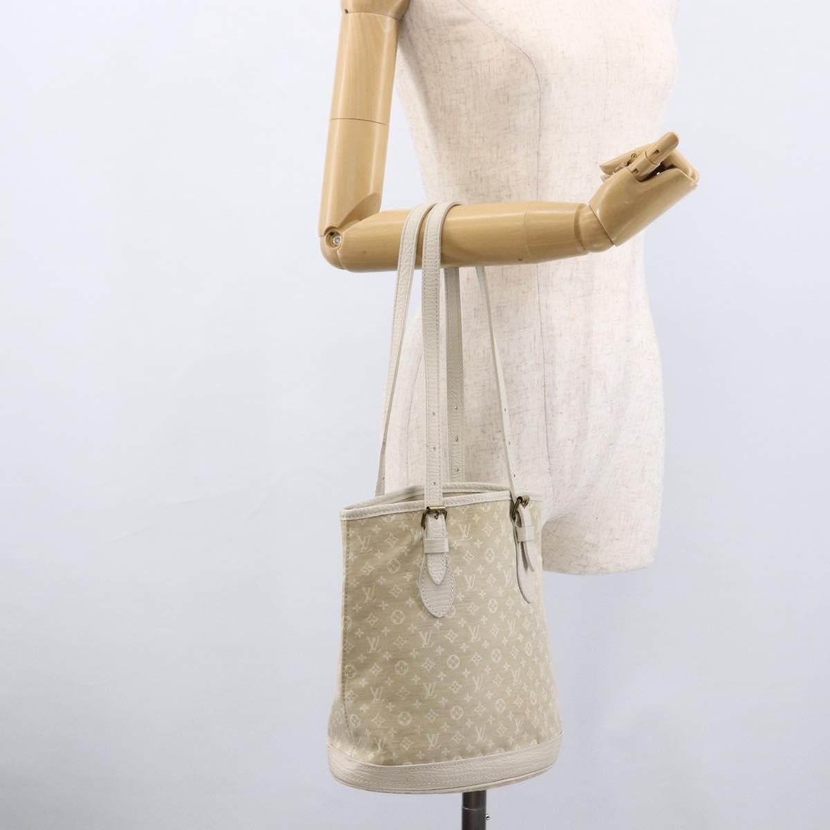 Louis Vuitton Petit Bucket Bag Mini Lin Beige Canvas Shoulder Bag Bag (Pre-Owned)