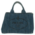 Prada Canapa Tote Denim Blue Denim_Jeans Tote Bag Bag (Pre-Owned)