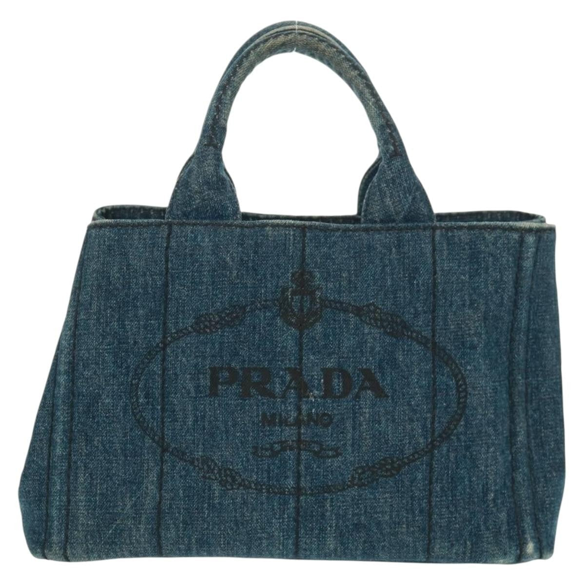 Prada Canapa Tote Denim Blue Denim_Jeans Tote Bag Bag (Pre-Owned)