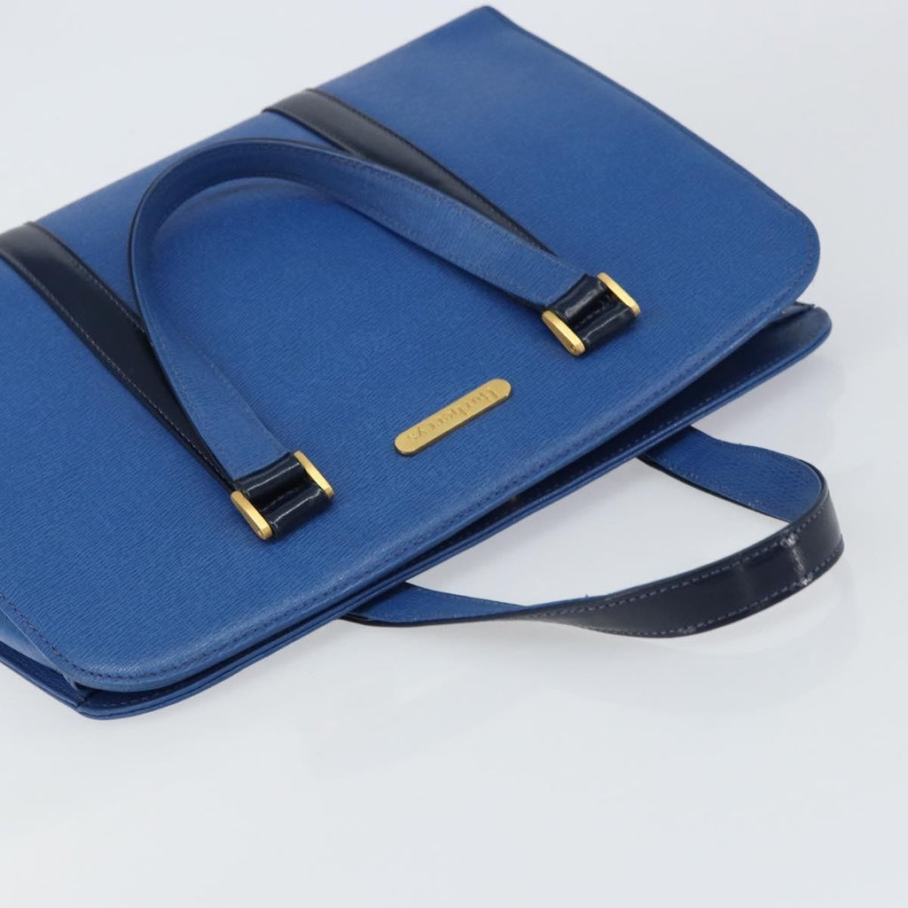 Burberry Vintage Handbag Leather Blue Leather Handbag (Pre-Owned)