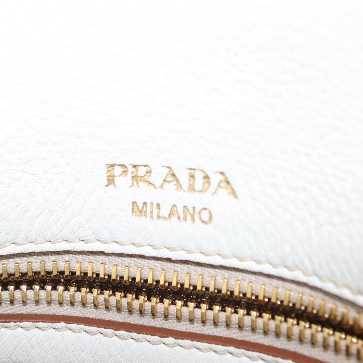 Prada Flap Crossbody Bag Vitello Daino White Leather Shoulder Bag Bag (Pre-Owned)