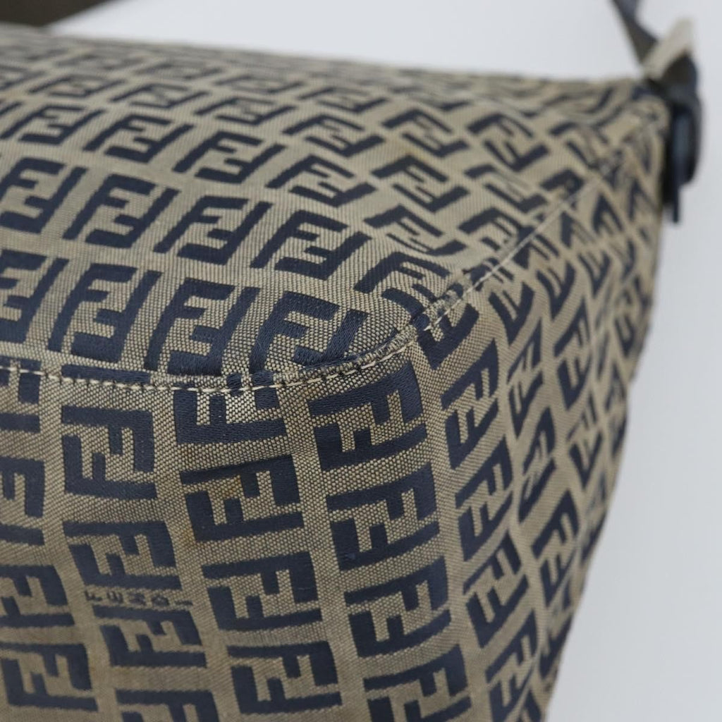 Fendi Mamma Baguette Zucchino Canvas Navy Canvas Shoulder Bag Bag (Pre-Owned)