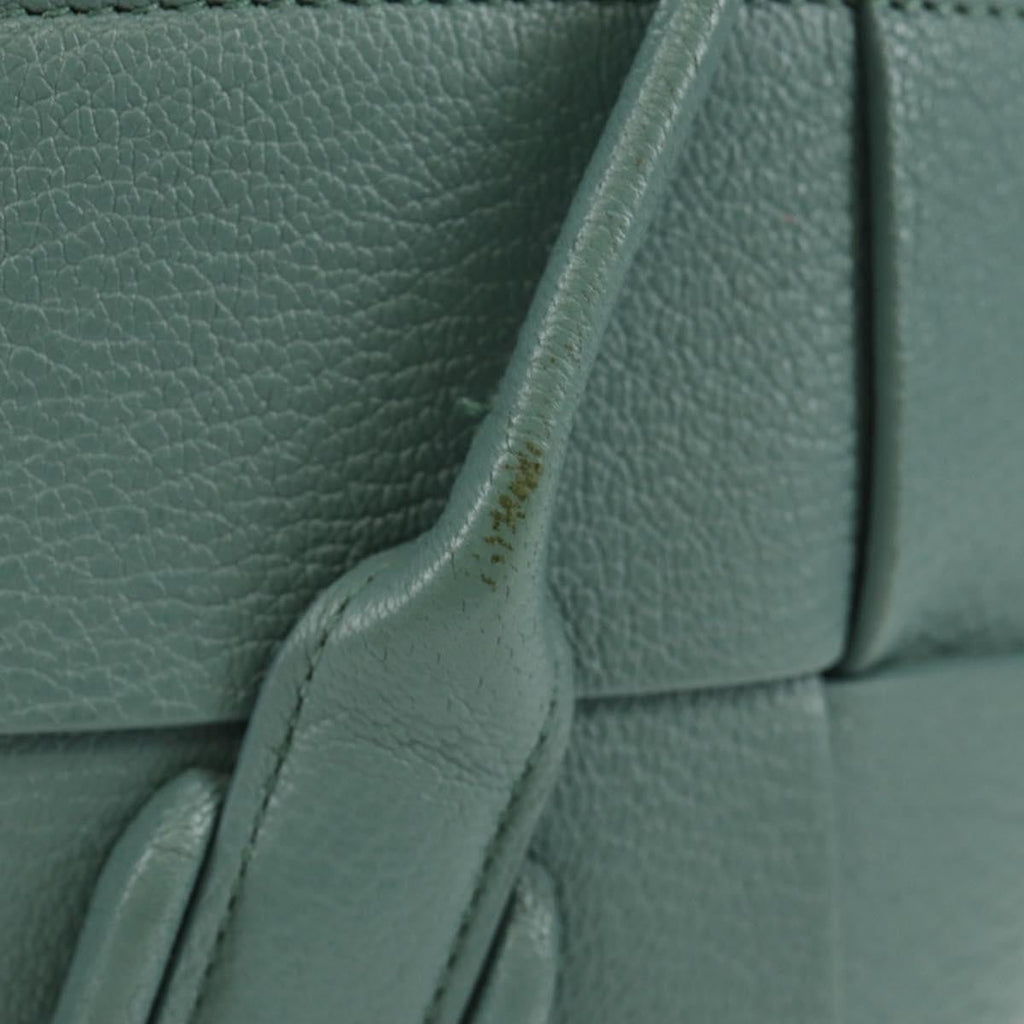 Bottega Veneta Arco Bag Maxi Intrecciato Leather Green Leather Handbag (Pre-Owned)