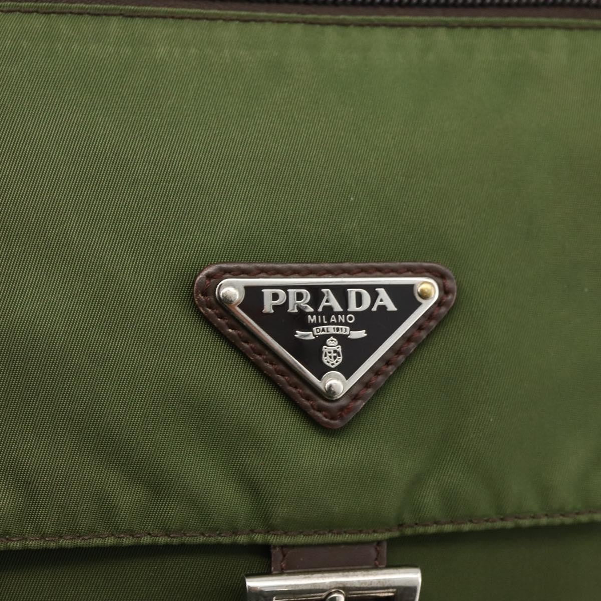 Prada Buckle Messenger Bag Tessuto Green Nylon Shoulder Bag Bag (Pre-Owned)