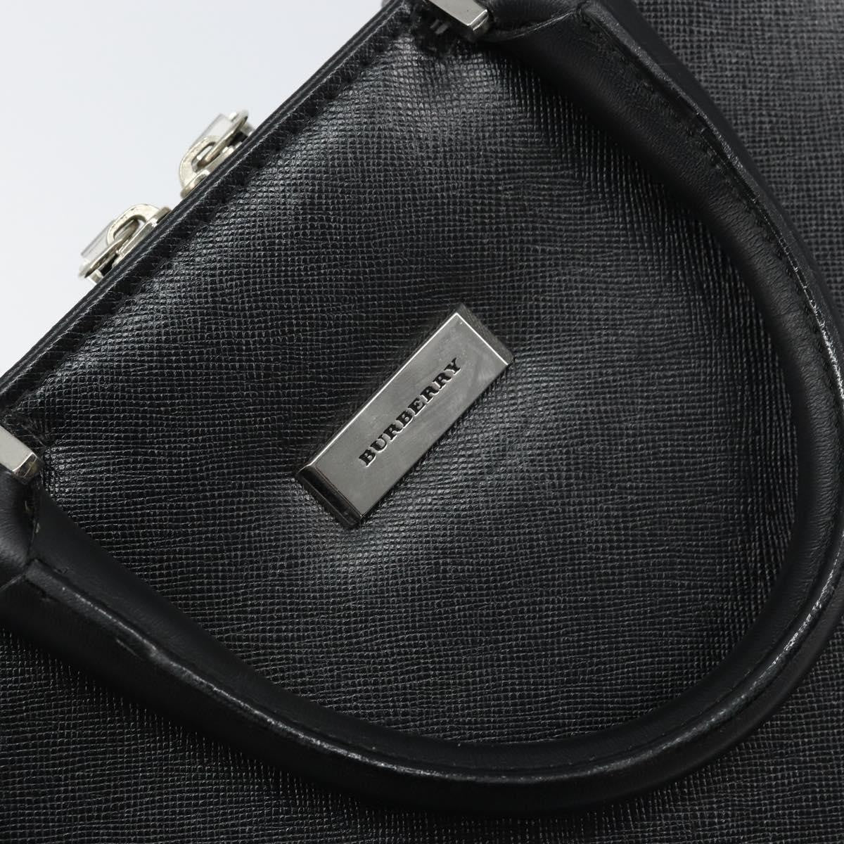 Burberry Vintage Briefcase Leather Black Leather Briefcase Bag (Pre-Owned)